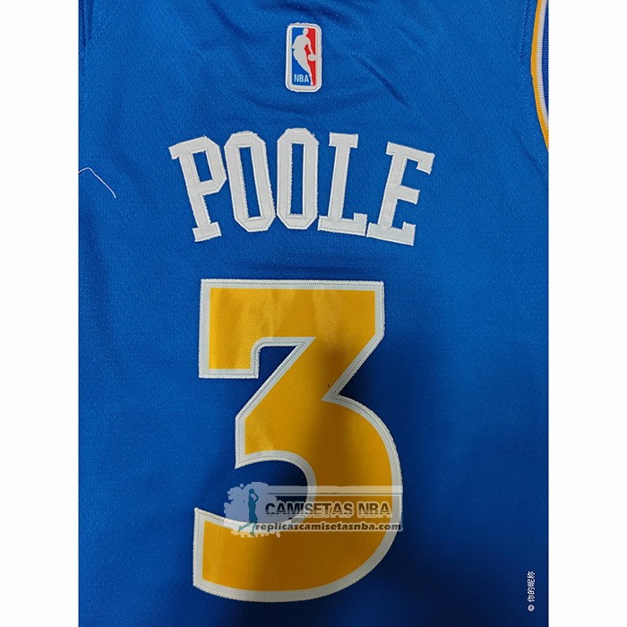 Camiseta Golden State Warriors Jordan Poole NO 3 Classic 2022-23 Azul